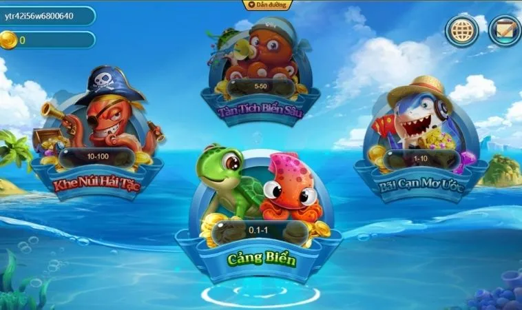 Các phòng chơi trong game Bắn Cá Vua Hải Tặc Tại ManClub