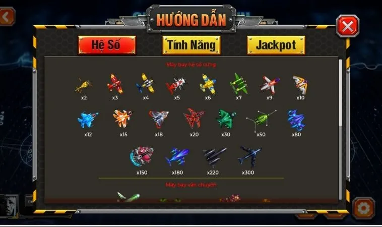 Các loại máy bay trong game Bắn Cá Đại Chiến B52 Tại ManClub