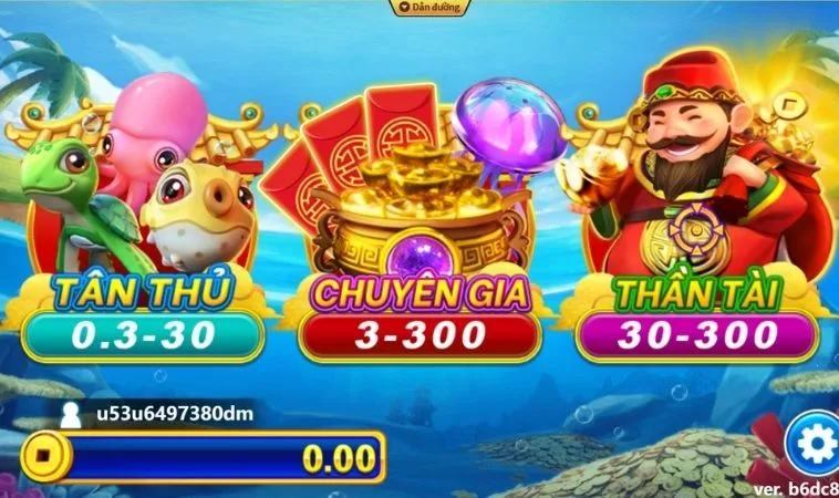 Các phòng chơi trong game Bắn Cá Thần Tài Tại ManClub