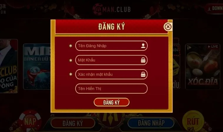 Biểu mẫu Đăng ký ManClub