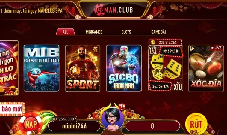 Giao diện trang chủ Manclub thiết kế ấn tượng